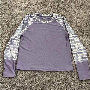 Athleta Girl Tie-Dye Rashguard in Purple and White
